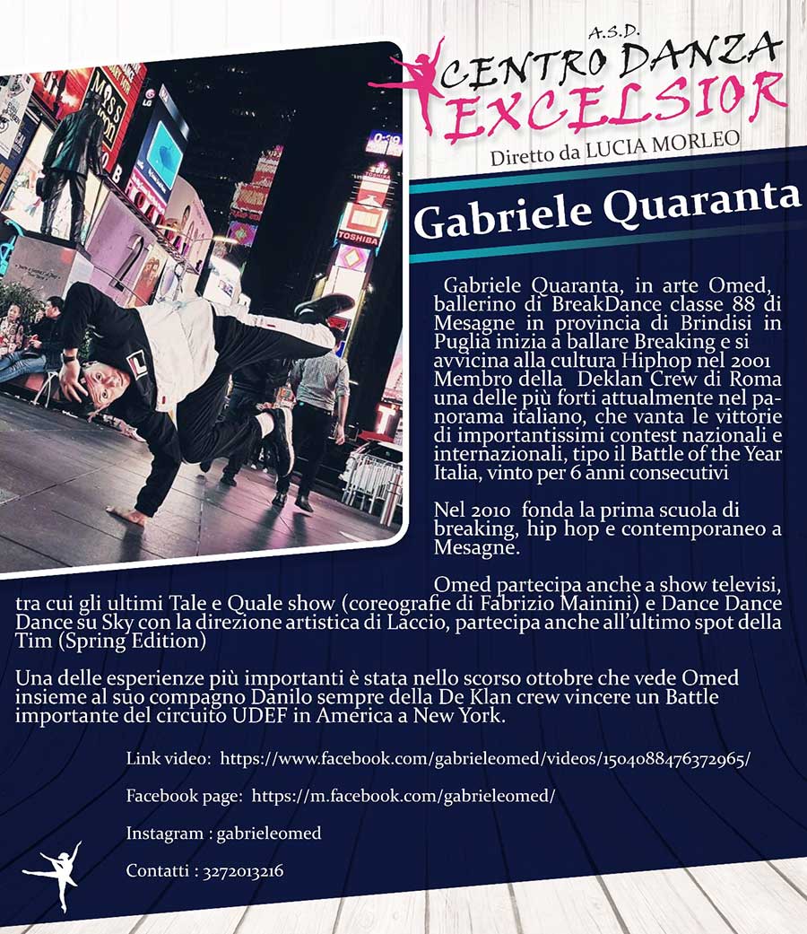 Maestro Gabriele Quaranta. Breakdance